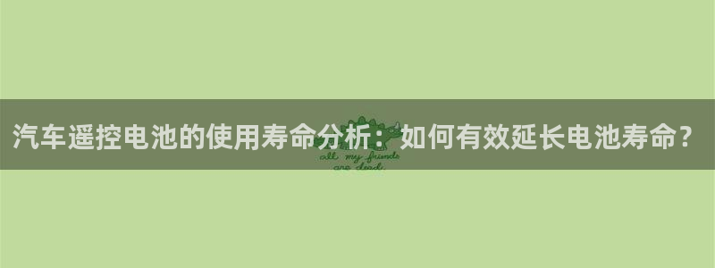优发国际平台：汽车遥控电池的使用寿命分析：如何有效延长电池寿命？